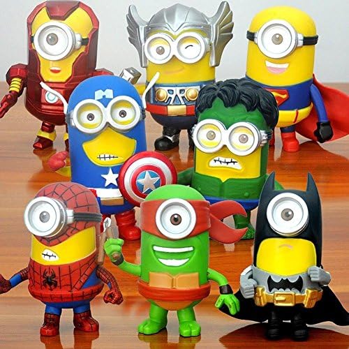 New Cool Arrival Set of 8 MINIONS Cartoon Action Figures, 4.5'' PVC Material