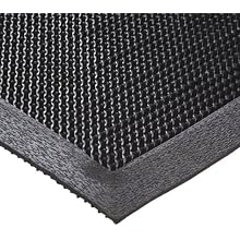 Crown Molded Rubber Easy to Clean Scraper Mat, for Outdoor or Indoor Areas, Black