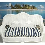 3-Piece Wicker Furniture Cushion Set - South Beach Indigo Stripe by Southern Home Accents