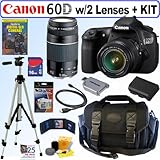 Canon EOS 60D 18 MP CMOS Digital SLR Camera with EF-S 18-55mm f/3.5-5.6 IS II Zoom Lens & EF 75-300mm f/4-5.6 III Telephoto Zoom Lens + 16GB Deluxe Accessory Kit