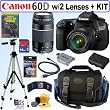 Canon EOS 60D 18 MP CMOS Digital SLR Camera with EF-S 18-55mm f/3.5-5.6 IS Lens & EF 75-300mm f/4-5.6 III Telephoto Zoom Lens + 16GB Deluxe Accessory Kit
