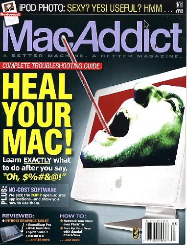 MacAddict January 2005 w/CD Complete Troubleshooting Guide, iPod Photo, 7 Top Open-Source (Free) Applications, Network Your Macs Over FireWire