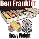 500 Ben Franklin Poker Chip Set with Free WPT Rule Book. 14 Gram Heavy Weighted Poker Chips.