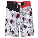 Boys' Cherokee Skulls Swim Shorts - Black/ White
