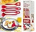 StarPack Basics XL Silicone Kitchen Utensil Set (6 Piece), High Heat Resistant to 480°F, Hygienic One Piece Design, Large Non Stick Spatulas & Serving Utensils (Cherry Red)