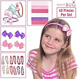 40 PIECE HAIR ACCESSORIES GIFT SET FOR GIRLS: Colourful Headbands, Hair Clips, Hair Bands, Ribbon Bows, Slides, Barrettes - Makes A Great Gift For Girls - Why Pay So Much On The High Street?