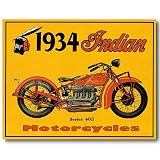 Nostalgic Indian Motorcycles Tin Sign : 1934 Series 402