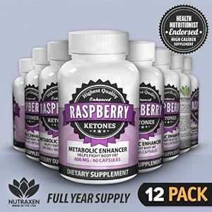 NutraXen - Enhanced Raspberry Ketones - 100% Natural Metabolic Enhancer - 12 Bottles