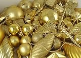 125-Piece Club Pack of Shatterproof Gold Glamour Christmas Ornaments