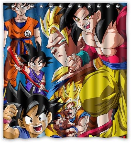 Anime Dragon Ball Z Family Custom Design Waterproof Shower Curtain Bathroom Curtains 66x72 inches