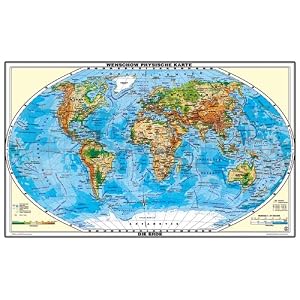  XXL 1,53 Meter - Original handgezeichnete Relief Weltkarte mit Lifetime Update Zertifikat - by Wenschow since 1908 - antireflex-entspiegelt laminiert (riesen große Poster Wandkarte, Weltkarte, Großformat) [Landkarte] 