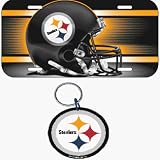 Pittsburgh Steelers License Plate & Key Ring Auto Set
