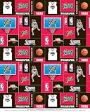 NBA Philadelphia 76ers Basketball Print Fleece Fabric by the yard