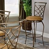 Hillsdale Glendale 30-Inch Swivel Bar Stool, Brown Rust Finish with Buckski ....