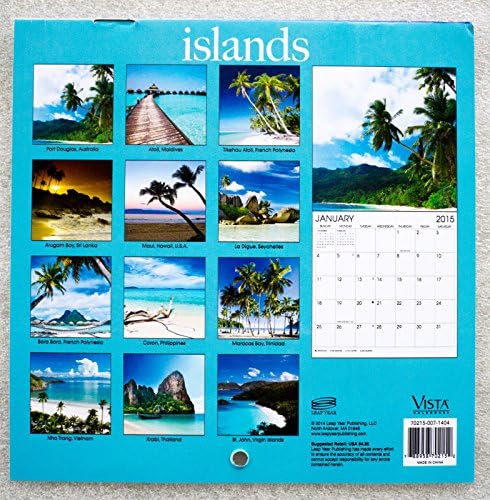 Vista Art Wolfe Islands 2015 16-Month Mini Desk Calendar + 2 Year Planner (SET OF 2)
