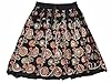 Black Gypsy Skirt- Lehenga Silver Sequin Designer Mid Length Boho Skirts for Womans