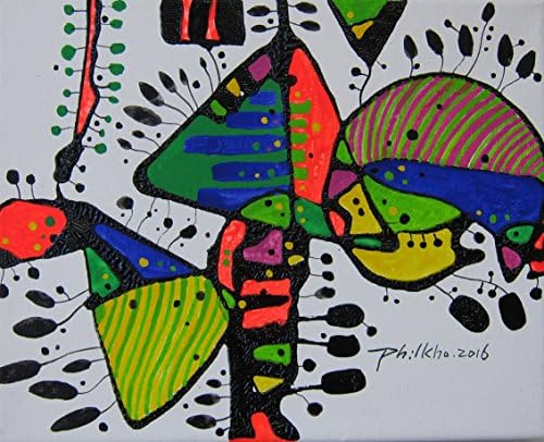 Original Signed Art Painting Unique Hand Painted Modern Contemporary Abstract Direct from Artist Acrylic on Stretched Canvas Pollen No.11 2016 by Phil Kho and YK Gallery