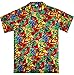 V.H.O. Funky Hawaiian Shirt for Men Short Sleeve Front-Pocket TuttiFrutti, Fruits