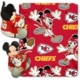 Disney/NFL Kansas City Chiefs Mickey Character Shaped Pillow with 40-Inch-by-50-Inch Fleece Throw Set