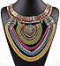 Qiyun (TM) Funky Ethnic Tribal Colorful Multiple Chain Bib Choker Statement Collar Necklace