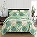 Davina Full / Queen Size, Over-Sized Coverlet 3pc set, Luxury Microfiber Printed Quilt by Royal Hotel