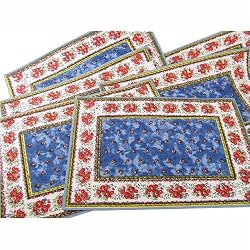 Set of 6 Reversible heavy duty Provence Brightly Colored French placemats
