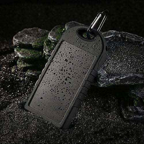 Solar Charger - Faddist Solar Portable Phone Battery Charger 12000mah Portable Backup Power Bank Pack Water/ Shock/ Dust Resistant Dual USB Charger 5000mah Solar Battery Panel Dual USB Port Rain-resistant, Dirtproof and Shockproof Portable Charger Backup External Battery Pack Power Bank for Iphone 6, 6 Plus, 5s, 5c, 4s, 4, Ipod Touch, Ipad Mini,ipad 1,2,3,4,5,6,ipad Air Retina (8 Pin Adapter Included), Samsung Galaxy Note 2, Note 3, S2 S3, S4, S5,s6 ,S6 Edge, Nexus 4/5/7,moto X, Lg G2/3,sony Xperia Z1 Black and Other Usb-charged Devices. (Black)