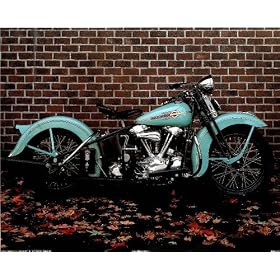 Ron Kimball 1938 Aqua Harley Davidson Art Print POSTER - 20