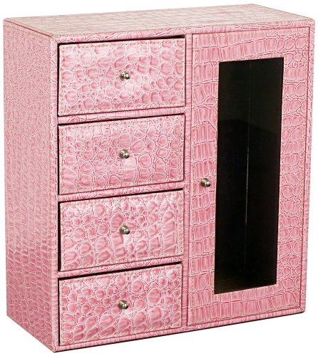 Light Pink Mock Croc Tall Jewelry Box