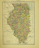 1880 ILLINOIS MAP AMERICA BRITANNICA NINTH EDITION