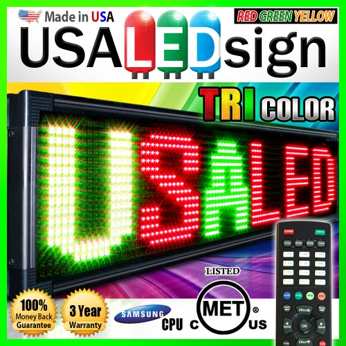 LED Signs 31″ X 13″ Tricolor Bright Digital Programmable Scrolling