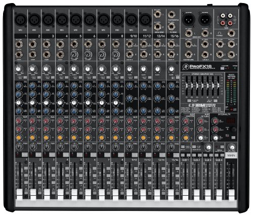 Mackie ProFX Series ProFX16 16-channel4-bus Compact Effects Mixer with USB