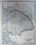 MAP AUSTRO-HUNGARIAN MONARCHY ATLAS GEOGRAPHY c1901