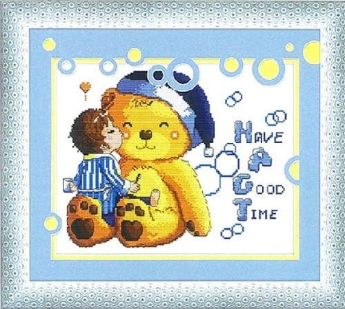 Boy NO.21767 and Bear cute cross stitch embroidery kit (japan import)