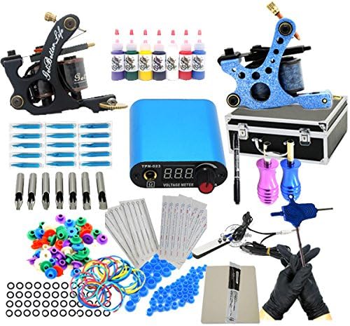 Starter Tattoo Kit 2 Machine Guns 7 inks Set Power Supply Needles Set Equipment