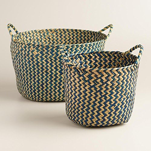 Indigo Round Michelle Storage Baskets Small 8"Dia. x 5.25"D pack of 2