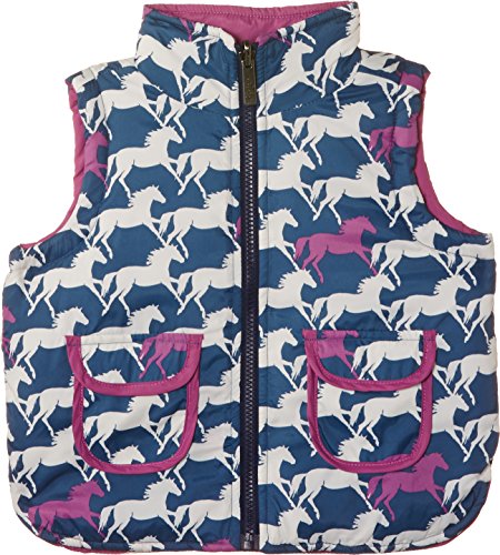 Hatley Little Girls'  Girls' Reversible Puffer Vest - Show Horses