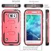 Galaxy S6 Active Case, [Heave Duty] **Slim Protection** i-Blason Armorbox [Dual Layer] Hybrid Full-body Protective Case with Front Cover and Built-in Screen Protector / Impact Resistant Bumpers Cover for Samsung Galaxy S6 Active 2015 Release **Does Not Fit Regular Galaxy S6** (Pink)