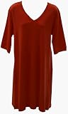 RocketWear Women's Solid Orange Cotton Knit T Dress/Nightgown/Nightshirt