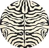 Safavieh Soho SOH435A Black and White Zebra 6 Round Handmade Area Rug Safavieh Soho SOH435A Black and White Zebra 6 Round Handmade Area Rug