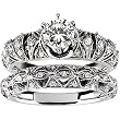 14K White Gold Diamond Wedding Set Semimount - 0.35 Ct. - CENTER STONE NOT INCLUDED
