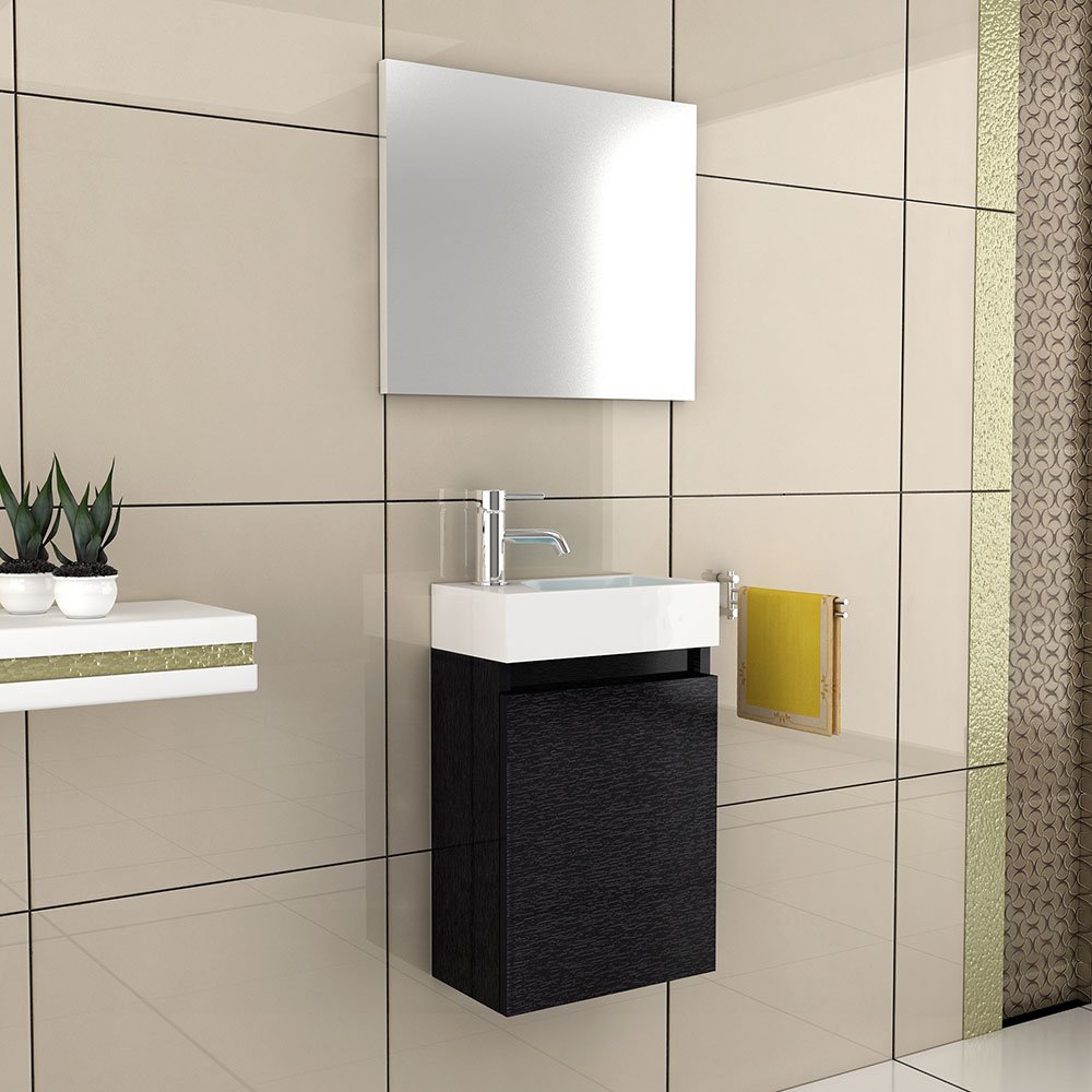 Waschbecken und Unterschrank / Design Spiegel / Badmöbel Set / Bad Set