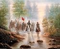 Civil War Grey Soldier On Horses Art Print POSTER rare - 20" x 16"
