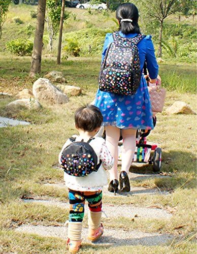 Onemall Anti Lost Baby Care Diaper Backpacks Nappy Bags 2pcs/set (Black)