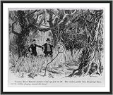 Historic Print (L): [Cartoon of Florida real estate agent showing dense swampland to client, saying: Can't y