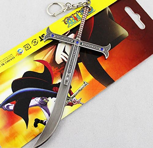 One Piece Hawk Eye Mihawk Sword Keychain Silver