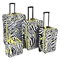 Rockland 4-pc. Luggage Set - Lime Zebra
