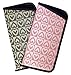 2 Pack Soft Slip In Eyeglass Case For Women, Checkered Hearts In Assorted Colors