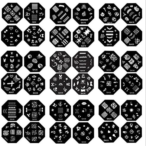 Nail Art Image Stamp Stamping Plates Manicure Template Set of 9 Pcs