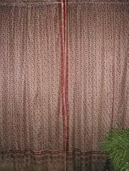 Sari Window Treatment 2 Red Rose Floral Silk Curtains 84 Inch